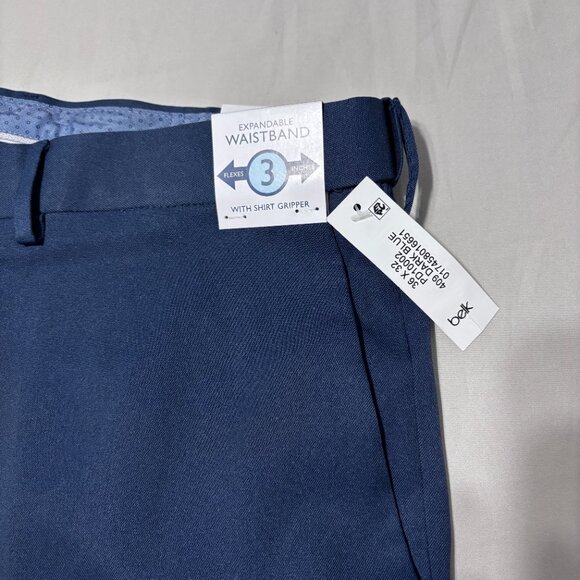 Saddlebred Traveler Comfort Flex Dress Pants 36x32 Dark Blue Straight Fit NWT - Picture 3 of 13